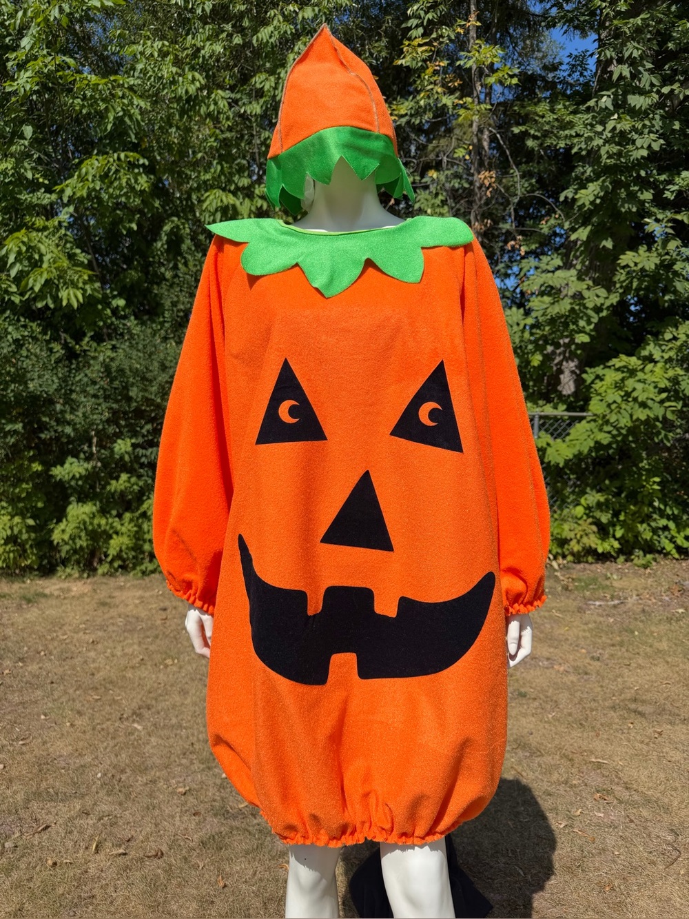 Vintage JACK O LANTERN COSTUME Plus Size +HAT Collegeville USA Halloween Pumpkin